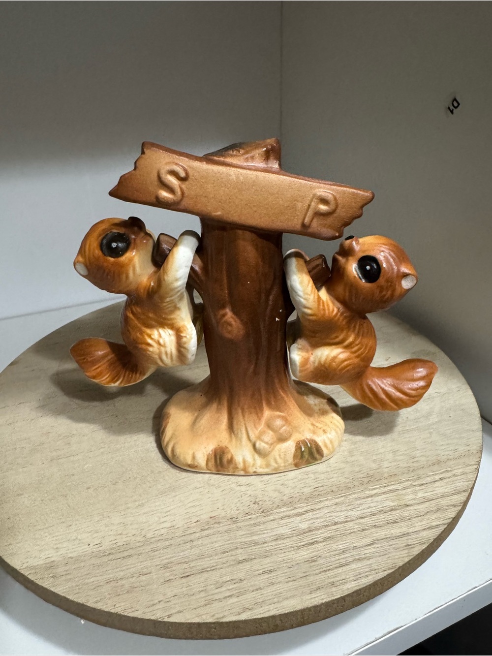 Ceramic Squirrel Tree Perch - S&P shakers
